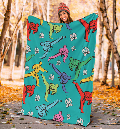 Judo Pattern Print Design 01 Premium Blanket