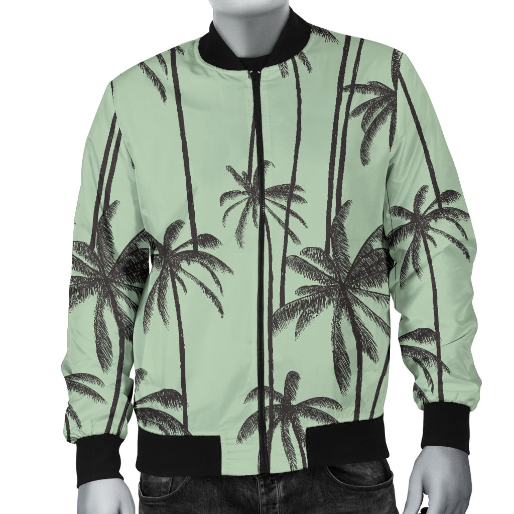 Palm Tree Pattern Print Design A04 Men Bomber Jacket