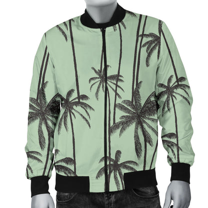 Palm Tree Pattern Print Design A04 Men Bomber Jacket