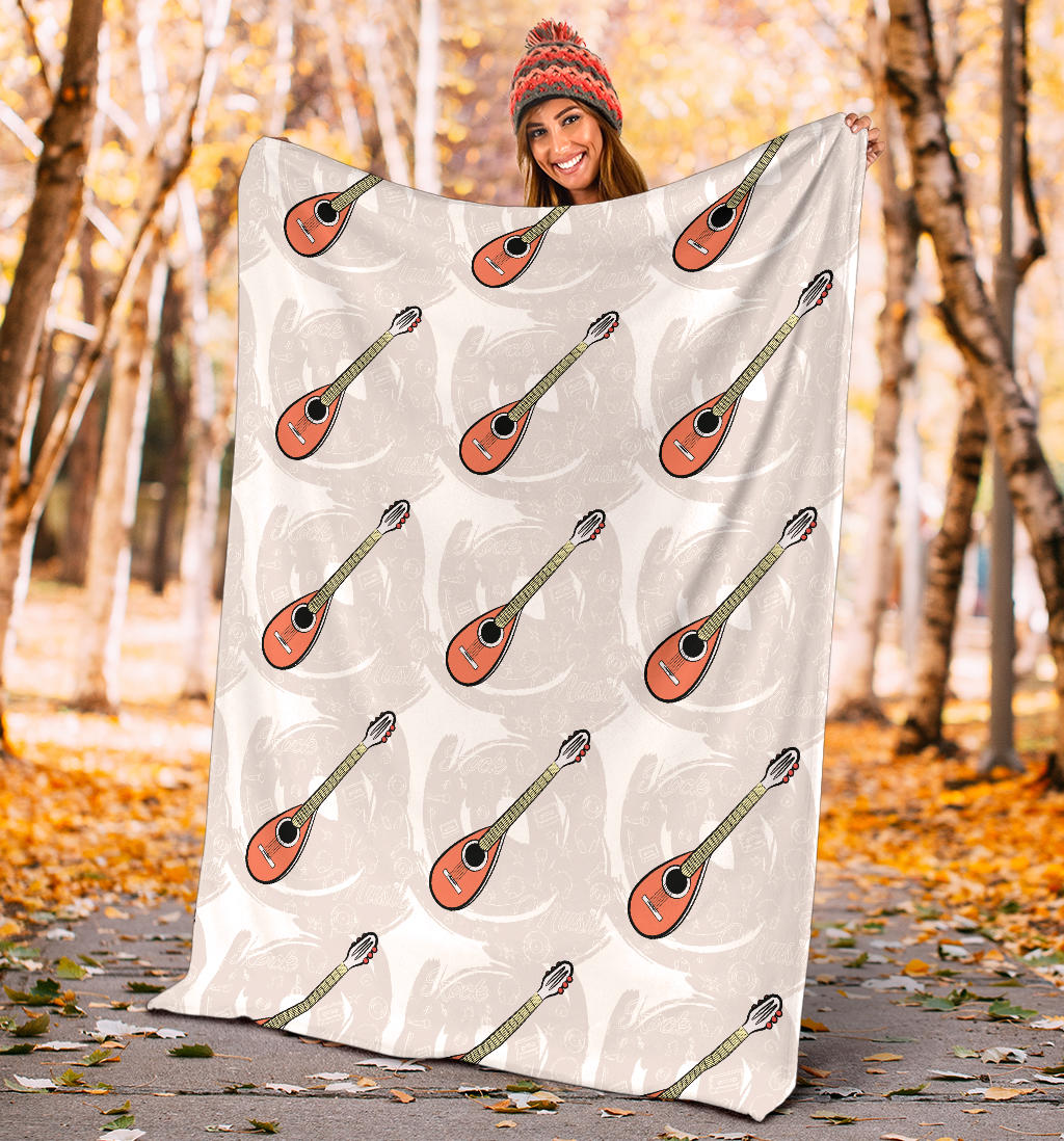 Mandolin Pattern Print Design 03 Premium Blanket