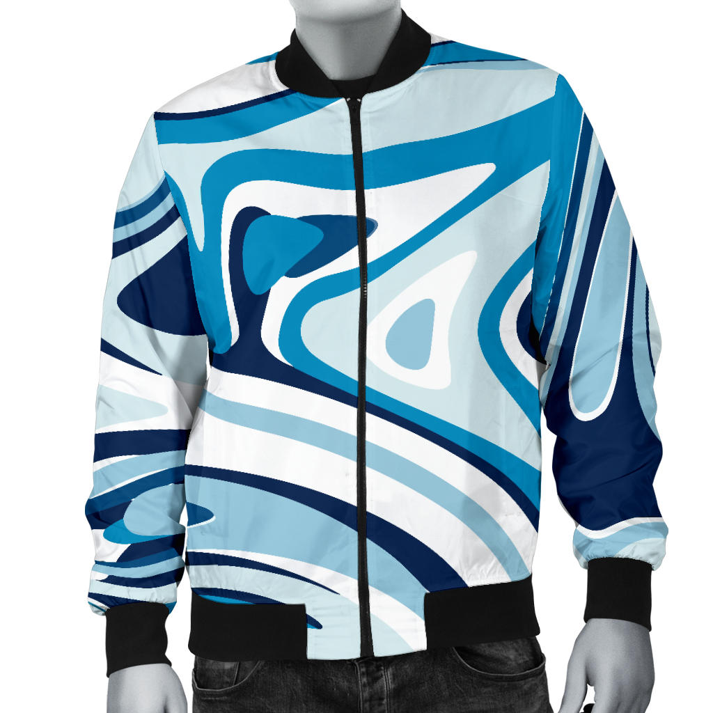 Liquid Pattern Print Design 05 Men Bomber Jacket