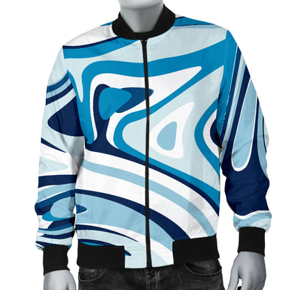Liquid Pattern Print Design 05 Men Bomber Jacket