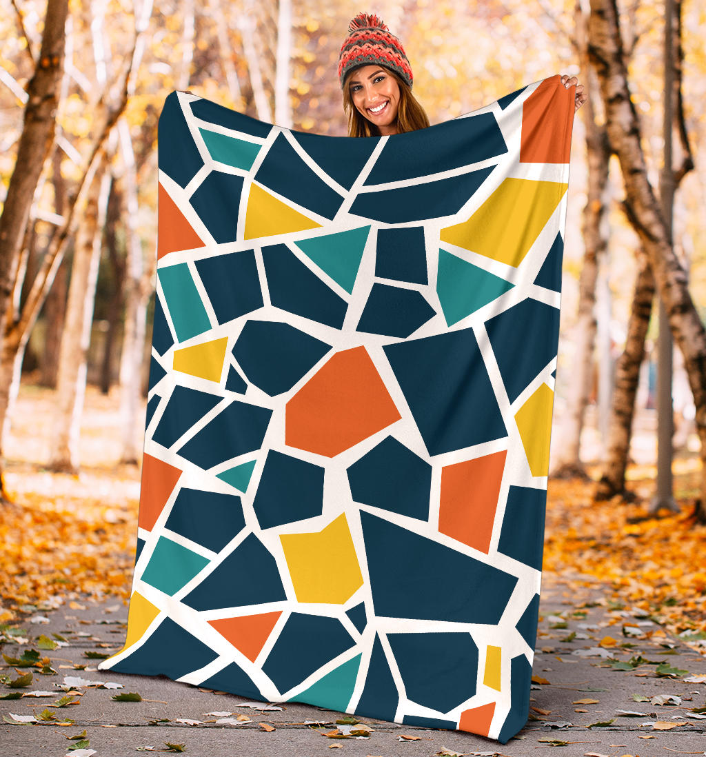 Mosaic Pattern Print Design 02 Premium Blanket