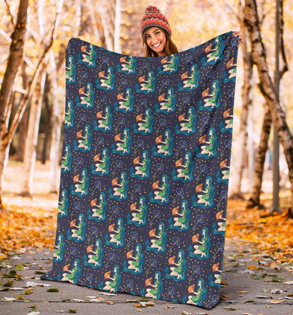Aquarius Zodiac Pattern Print Design 03 Premium Blanket