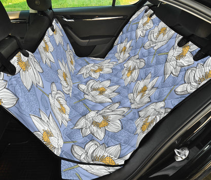 Lotus Pattern Print Design 04 Rear Dog Car Seat Cover Hammock