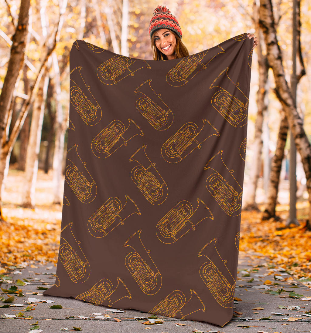 Tuba Pattern Print Design 02 Premium Blanket