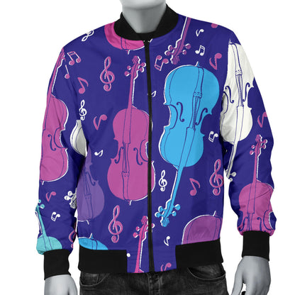 Cello Pattern Print Design 01 Men Bomber Jacket