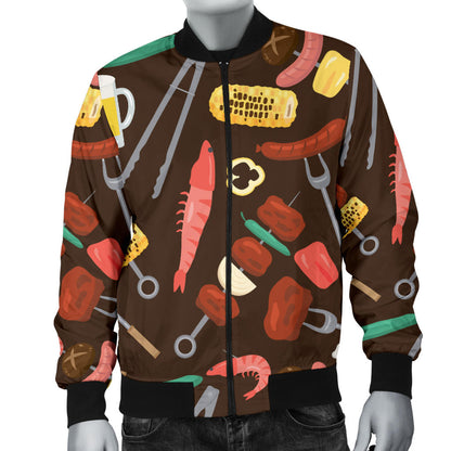 Barbecue Pattern Print Design 05 Men Bomber Jacket