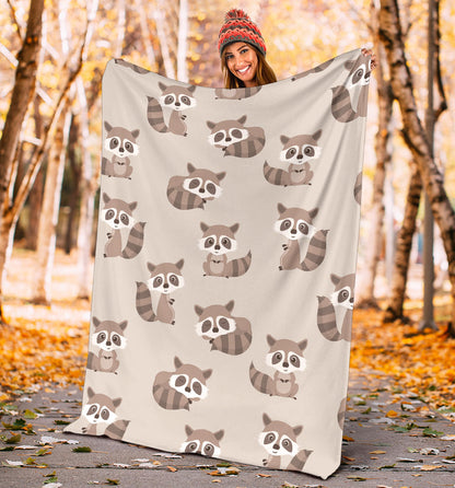 Raccoon Pattern Print Design A05 Premium Blanket