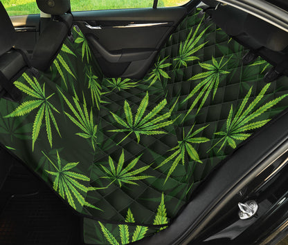 Pot Leaf Pattern Print Design A03 Rear Dog Car Seat Cover Hammock