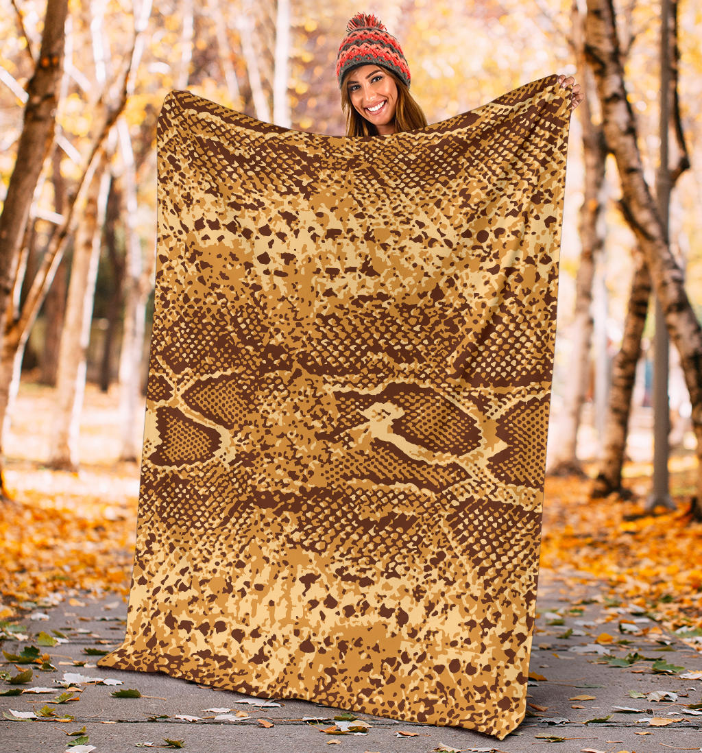 Python Brown Pattern Print Design A03 Premium Blanket