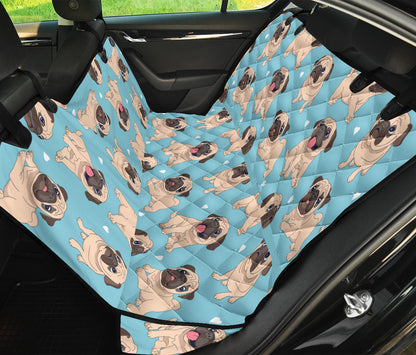 Pug Pattern Print Design A03 Rear Dog Car Seat Cover Hammock