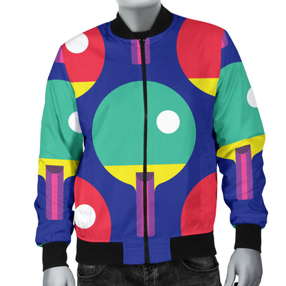 Ping Pong Pattern Print Design A03 Men Bomber Jacket