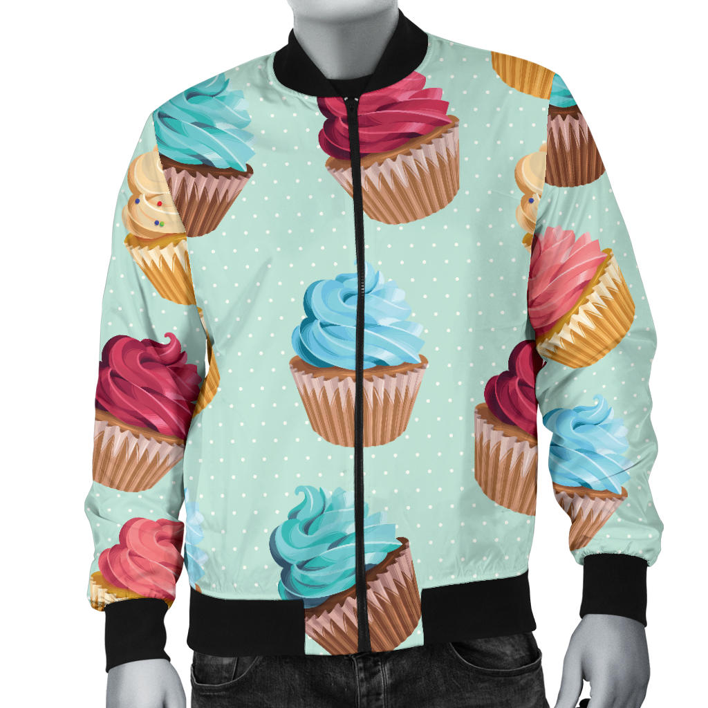 Cupcake Pattern Print Design 01 Men Bomber Jacket