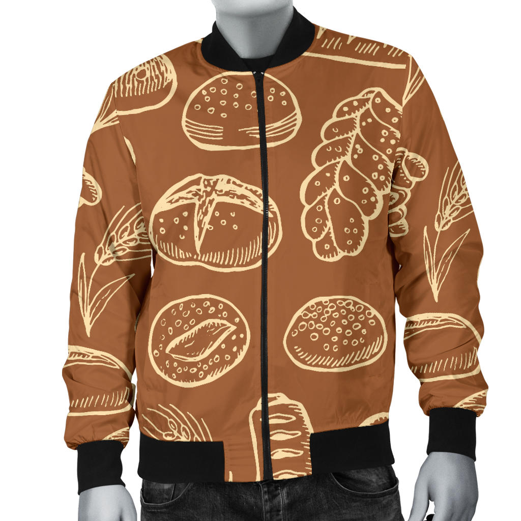 Bread Pattern Print Design 03 Men Bomber Jacket