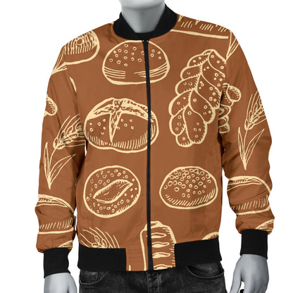 Bread Pattern Print Design 03 Men Bomber Jacket