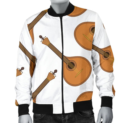 Mandolin Pattern Print Design 01 Men Bomber Jacket