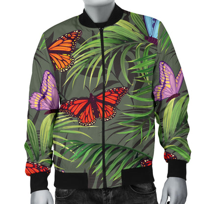 Monarch Butterfly Pattern Print Design 04 Men Bomber Jacket