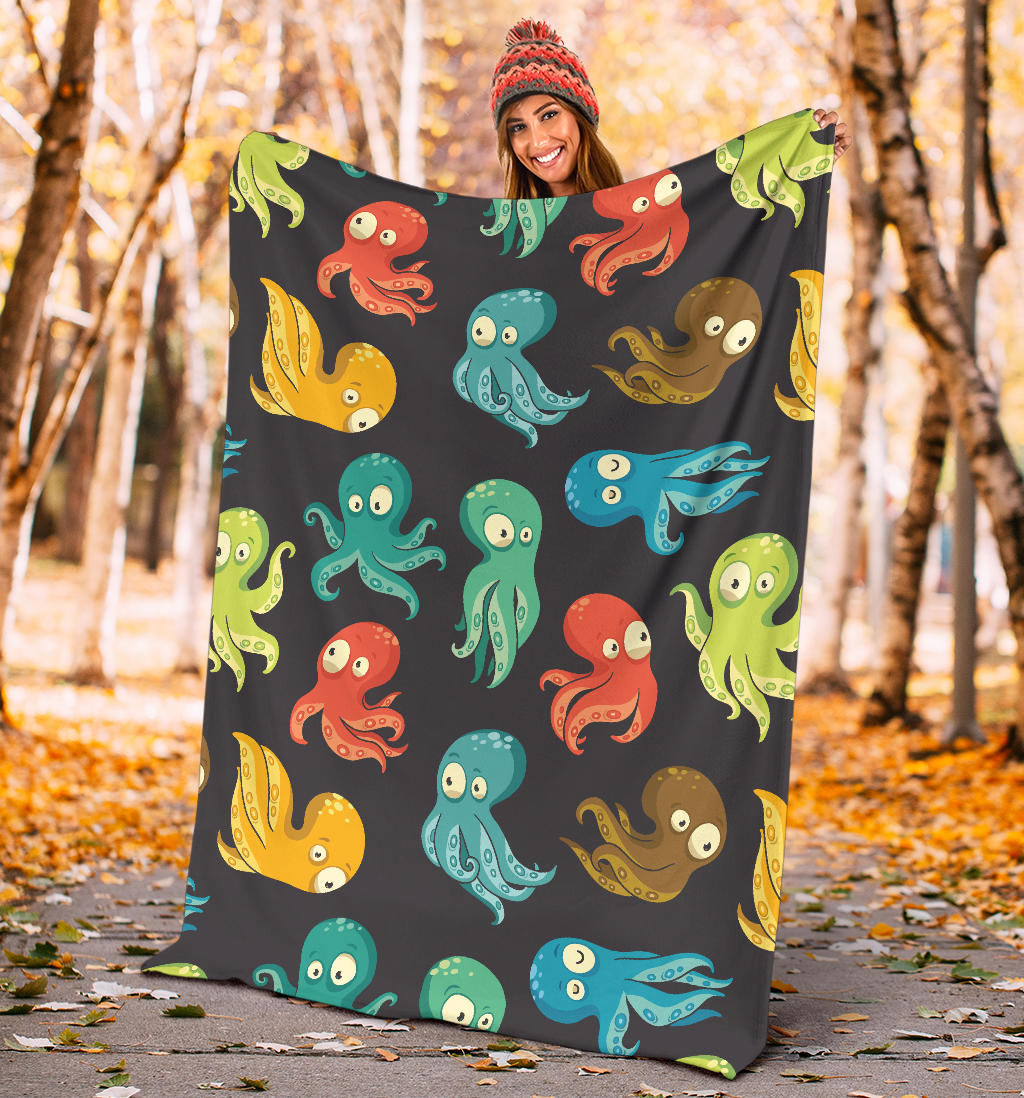 Octopus Pattern Print Design A01 Premium Blanket