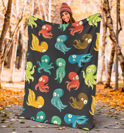 Octopus Pattern Print Design A01 Premium Blanket