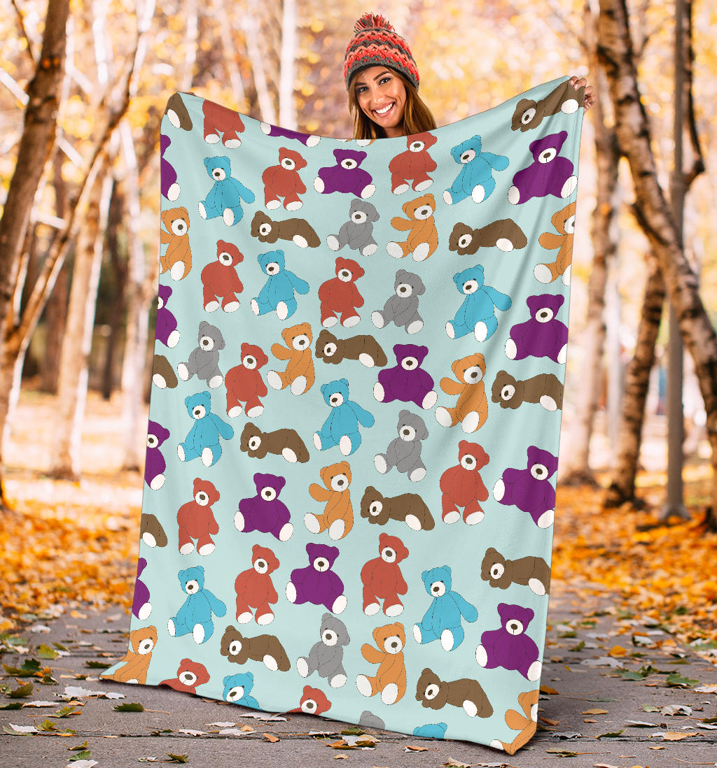 Bear Cute Pattern Print Design 03 Premium Blanket