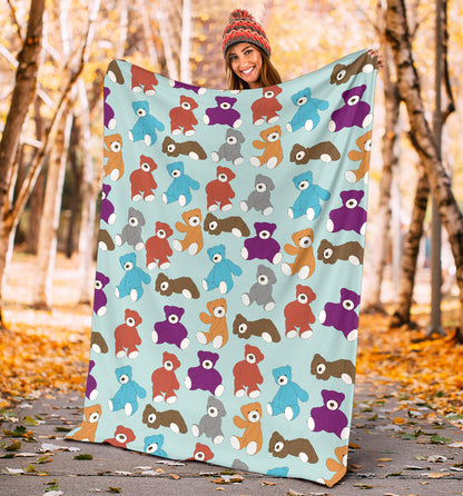 Bear Cute Pattern Print Design 03 Premium Blanket