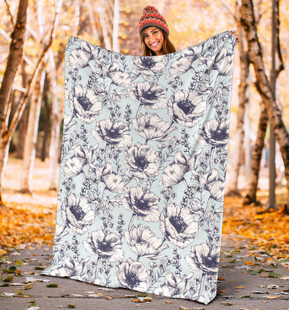Anemone Pattern Print Design 02 Premium Blanket