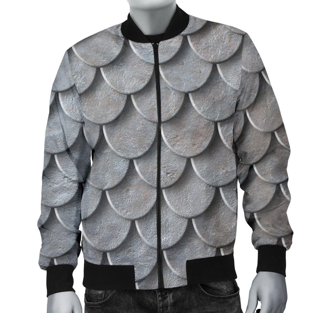 Armor Scales Pattern Print Design 03 Men Bomber Jacket