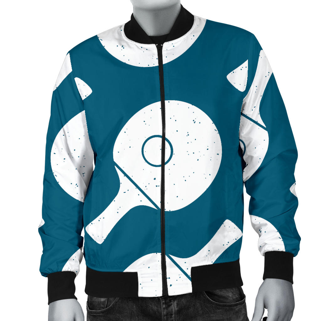 Ping Pong Pattern Print Design A02 Men Bomber Jacket