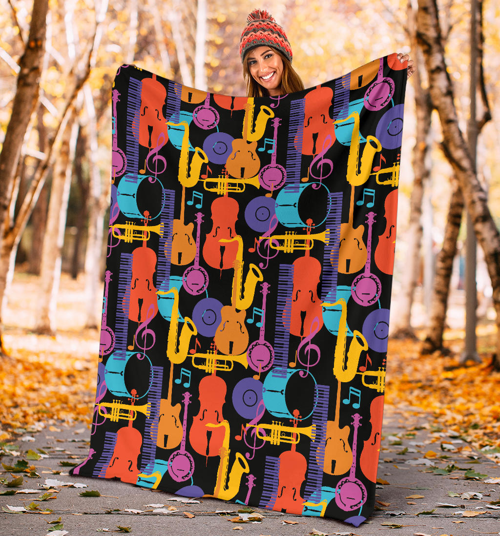 Jazz Pattern Print Design 03 Premium Blanket