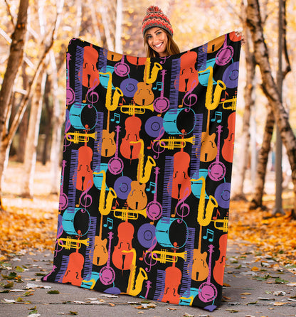 Jazz Pattern Print Design 03 Premium Blanket