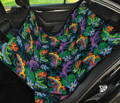 Gecko Colorful Pattern Print Design 01 Rear Dog Car Seat Cover Hammock