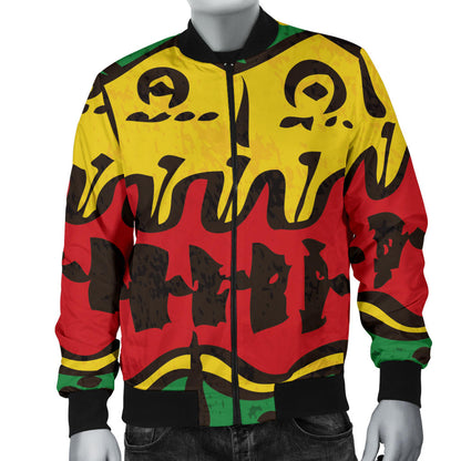 Rasta Pattern Print Design A01 Men Bomber Jacket