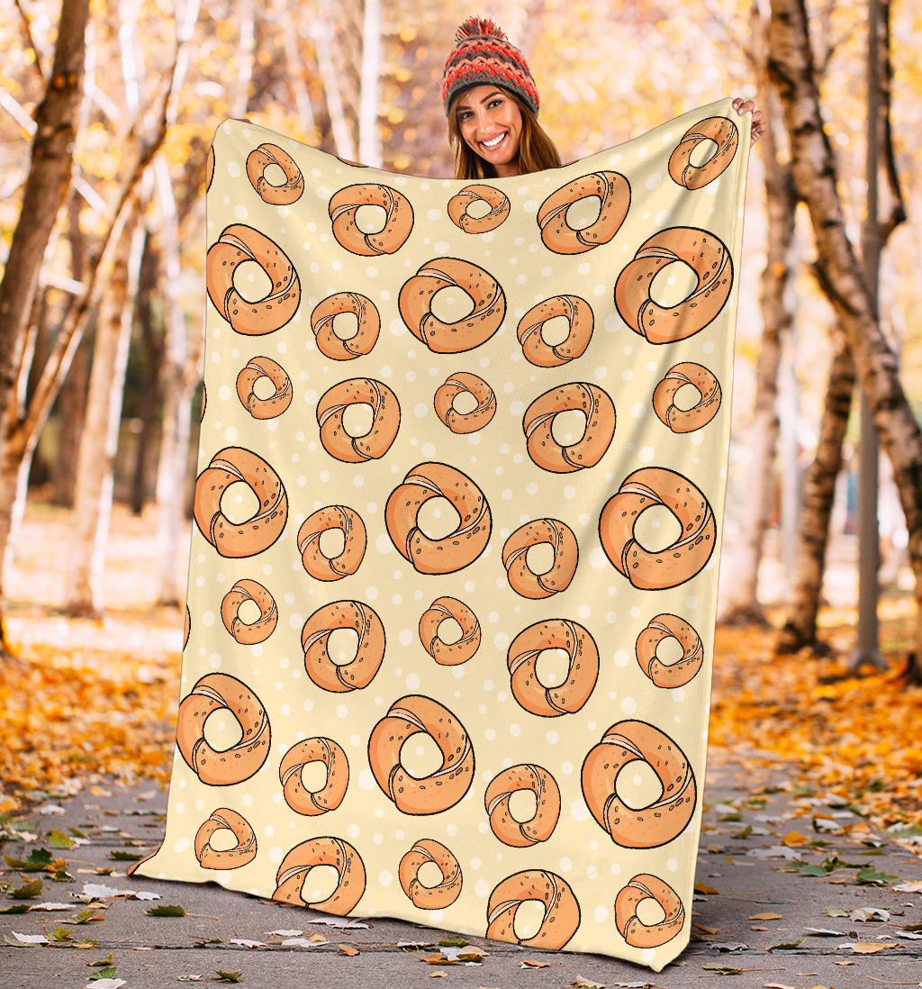 Bagel Pattern Print Design 03 Premium Blanket
