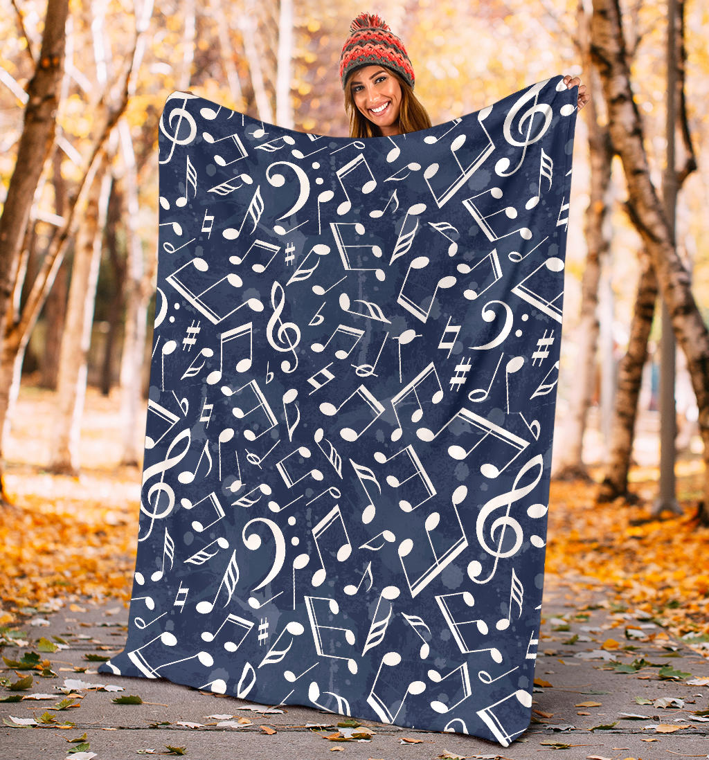 Music note Pattern Print Design A02 Premium Blanket