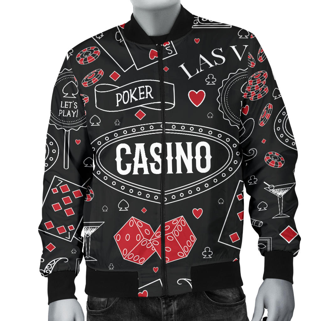 Casino Pattern Print Design 04 Men Bomber Jacket