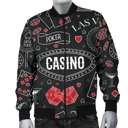 Casino Pattern Print Design 04 Men Bomber Jacket
