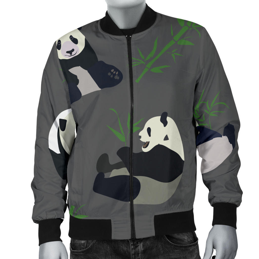 Panda Pattern Print Design A06 Men Bomber Jacket