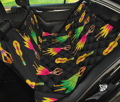 Hula Dancers Hawaiian Girl Pattern Print Design 03 Rear Dog Car Seat Cover Hammock