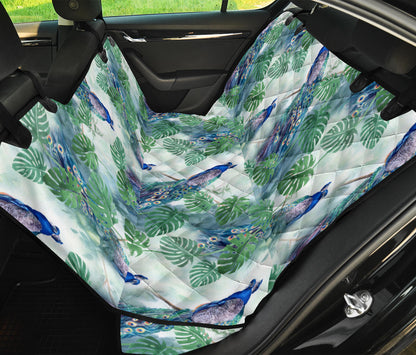 Peacock Pattern Print Design A02 Rear Dog Car Seat Cover Hammock