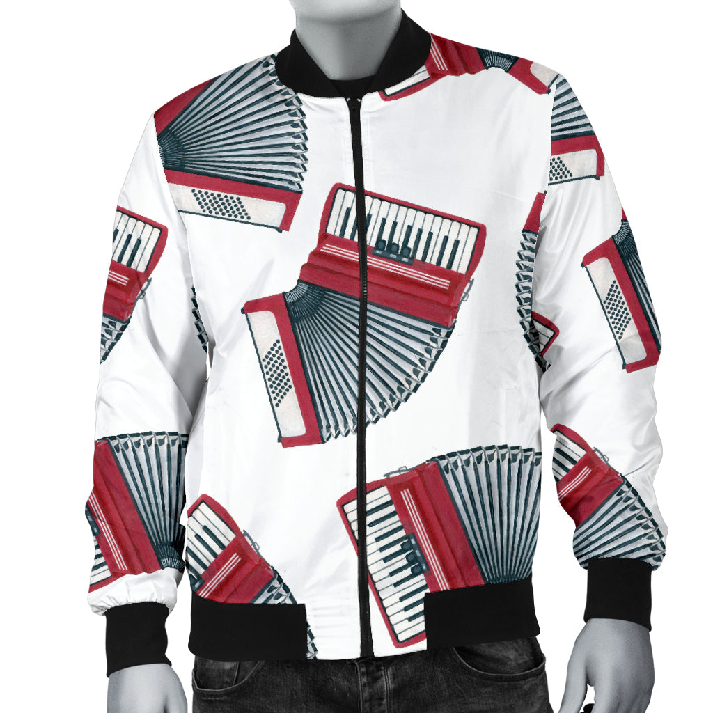 Accordion Pattern Print Design 03 Men Bomber Jacket