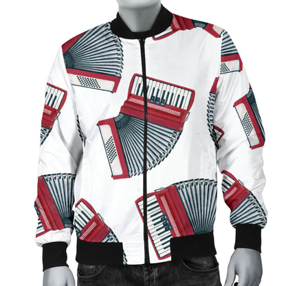 Accordion Pattern Print Design 03 Men Bomber Jacket