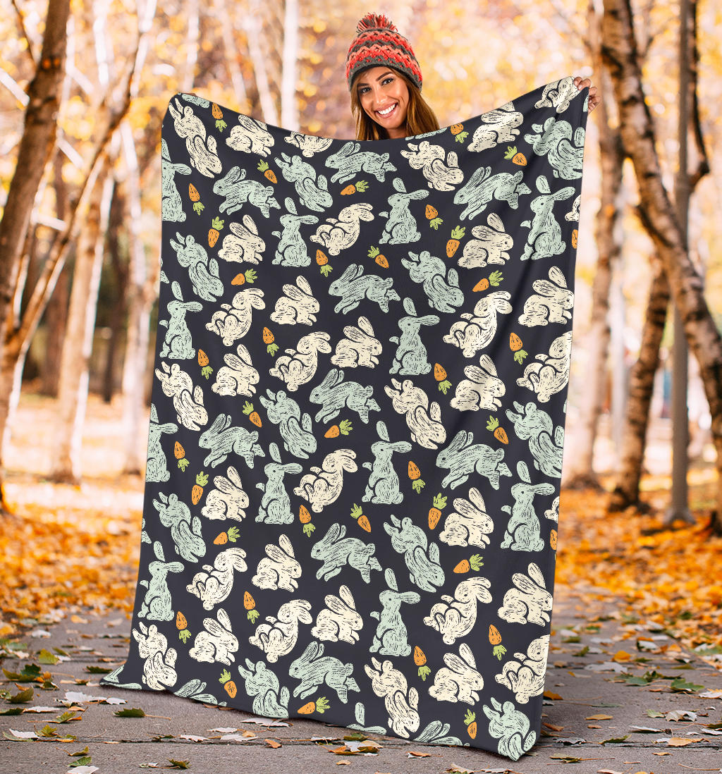 Bunny Pattern Print Design 04 Premium Blanket