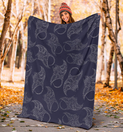 Manta Ray Pattern Print Design 01 Premium Blanket