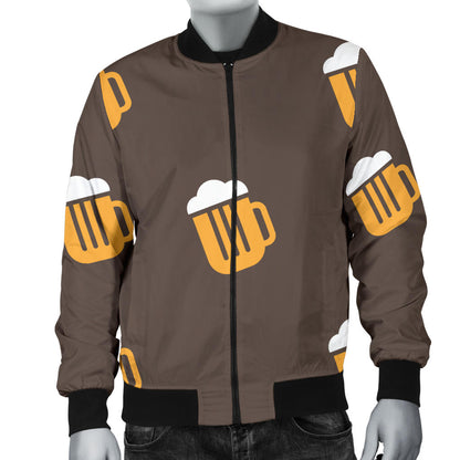 Beer Pattern Print Design 01 Men Bomber Jacket