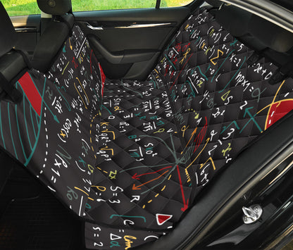Math Pattern Print Design 04 Rear Dog Car Seat Cover Hammock