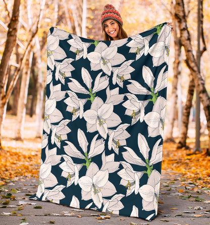 Amaryllis Pattern Print Design 01 Premium Blanket