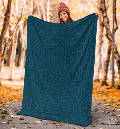 Maori Pattern Print Design 03 Premium Blanket