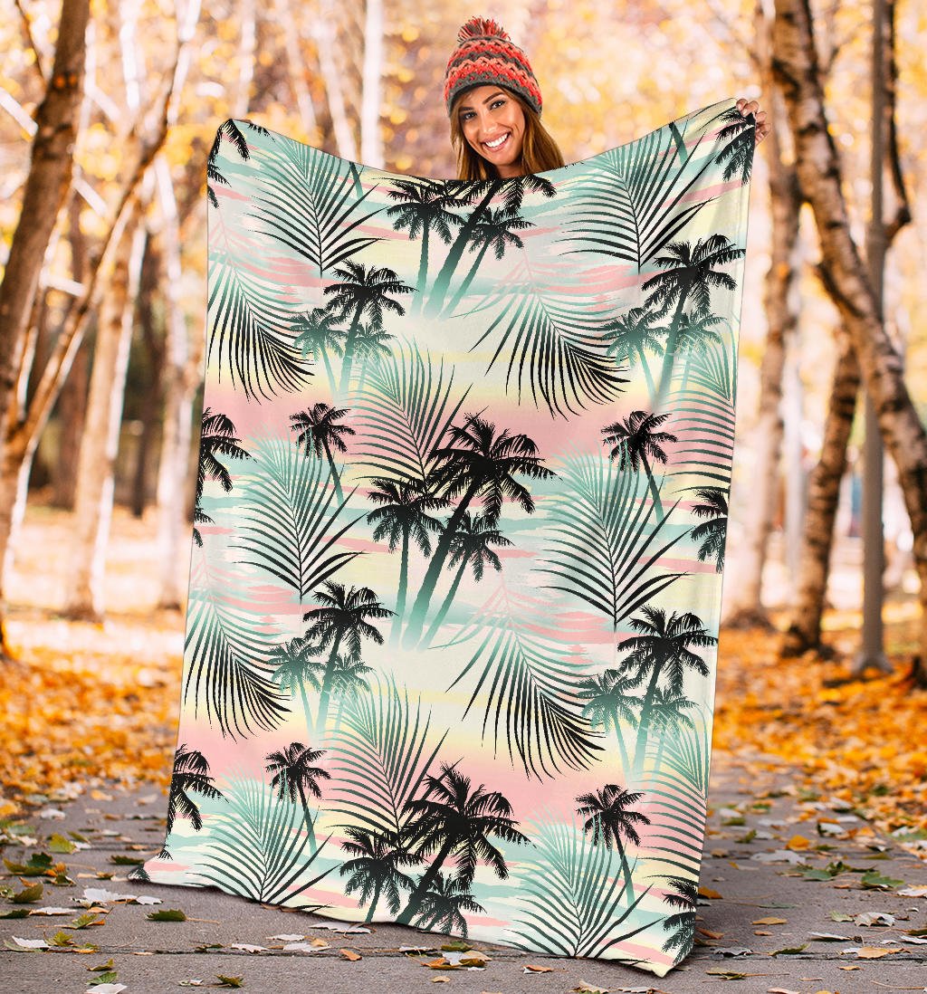 Palm Tree Pattern Print Design A03 Premium Blanket