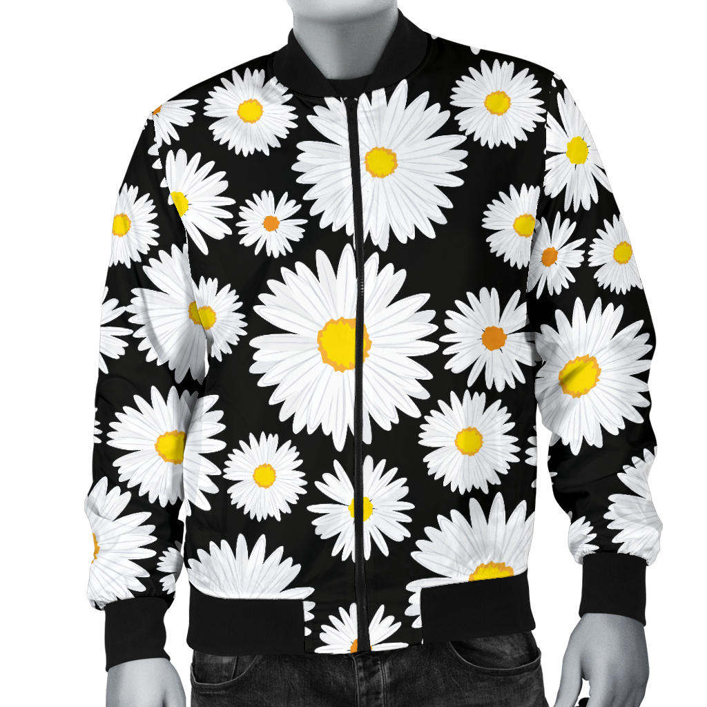 Daisy Pattern Print Design 01 Men Bomber Jacket